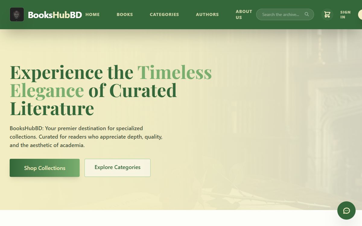 Screenshot of the BooksHub BD website